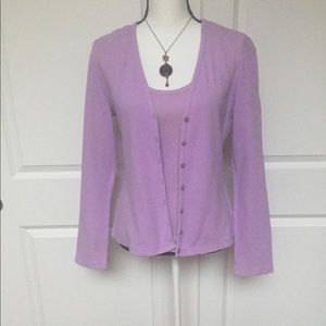 NY&Co. Purple/Lilac Tank Top w/Cardigan Size M